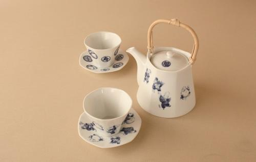 七福 茶器揃(染付)