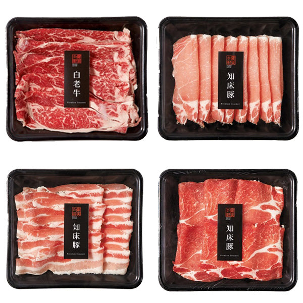 MG054 白老牛すき焼き&知床ポークしゃぶしゃぶ 800g