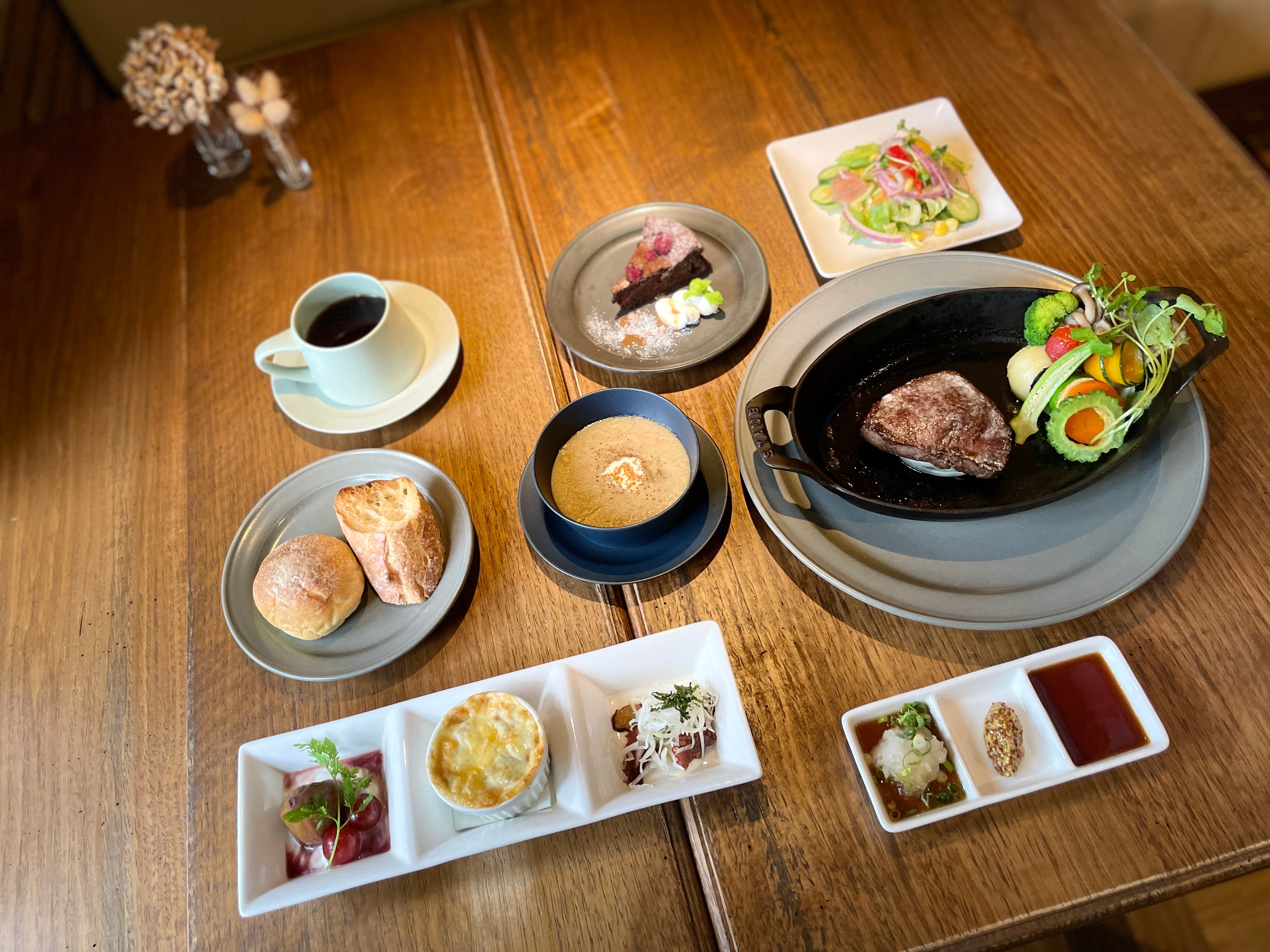 国産牛ランプステーキコース ペア ディナータイム