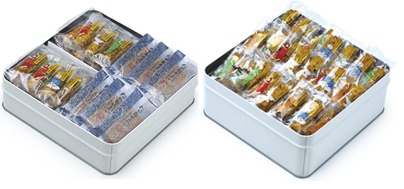 カレーのおせんべい&たがねせんべい(缶入り)