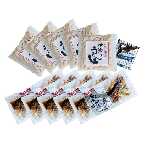 みなとや 本鮎甘露煮7尾と伊勢うどん5袋セット(タレ付き)