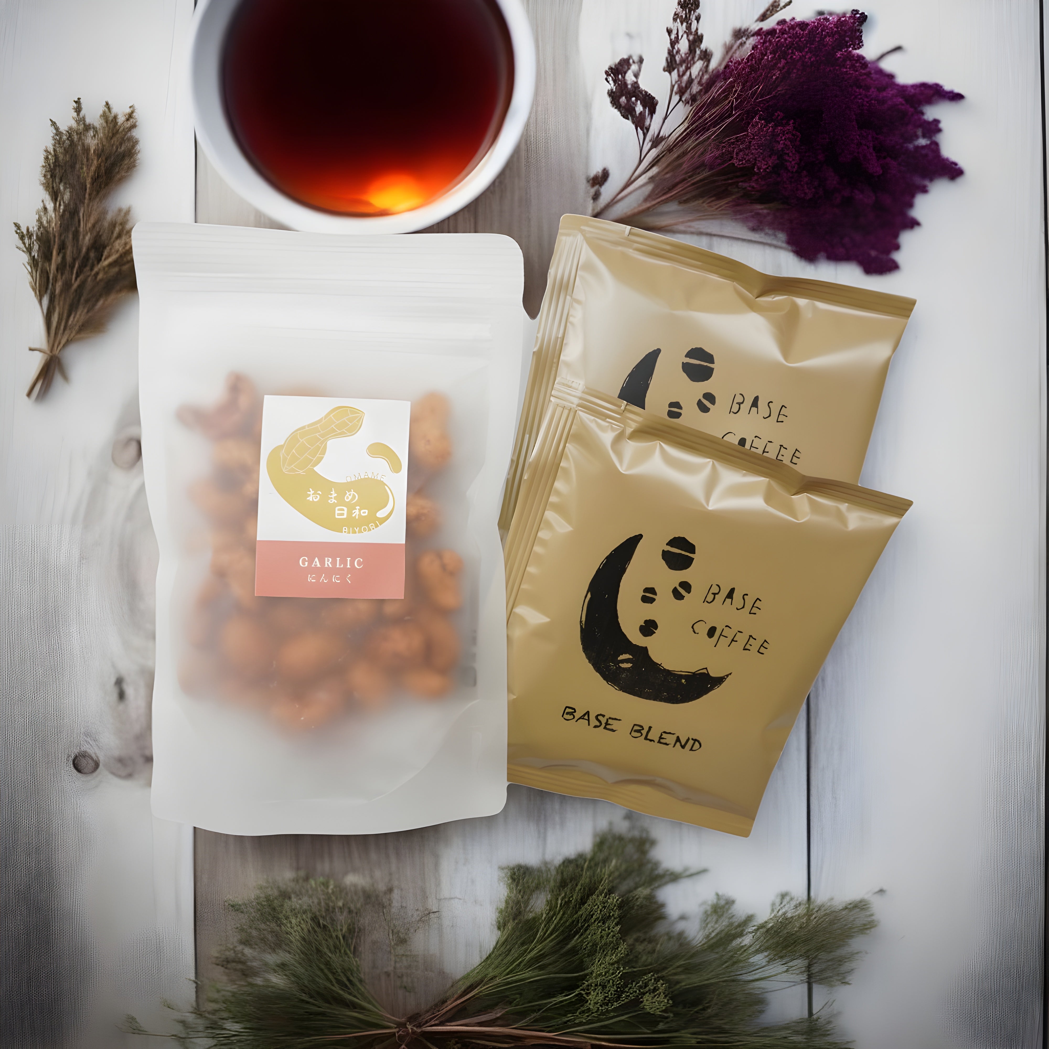おまめ日和にんにく& BASE COFFEE set