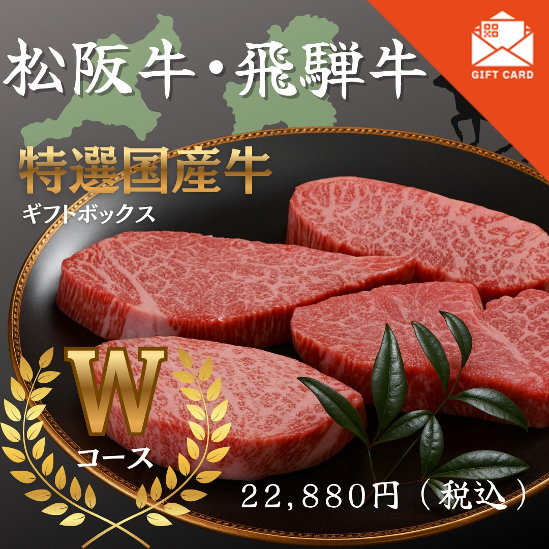 松阪牛・飛騨牛特選ギフトボックス Wコース【カード式ギフト】